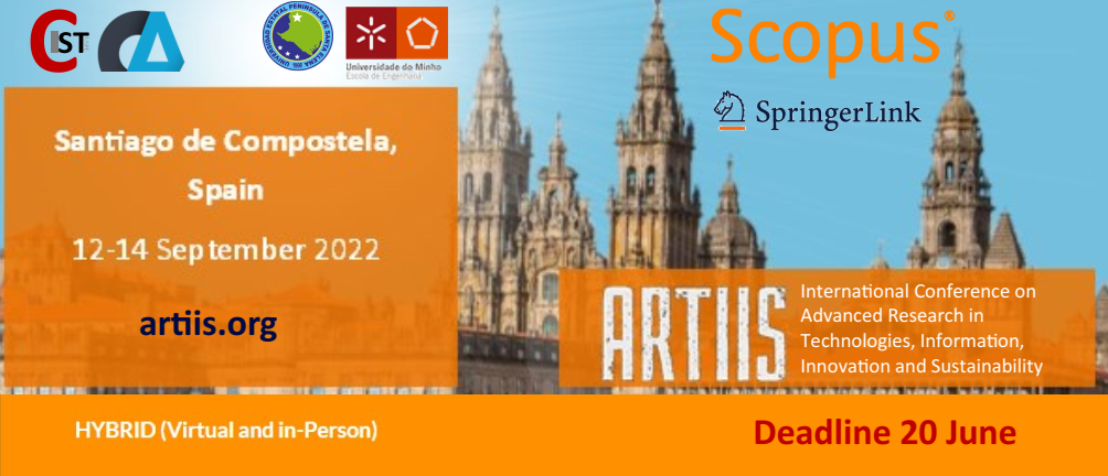 ARTIIS 2022 will be held in Santiago de Compostela from 12 to 14 September