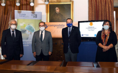 Carlos Villanueva Abelairas donates the economic amount of the XXIV International Prize Grupo Compostela-Xunta de Galicia to Sumo Valor of the USC