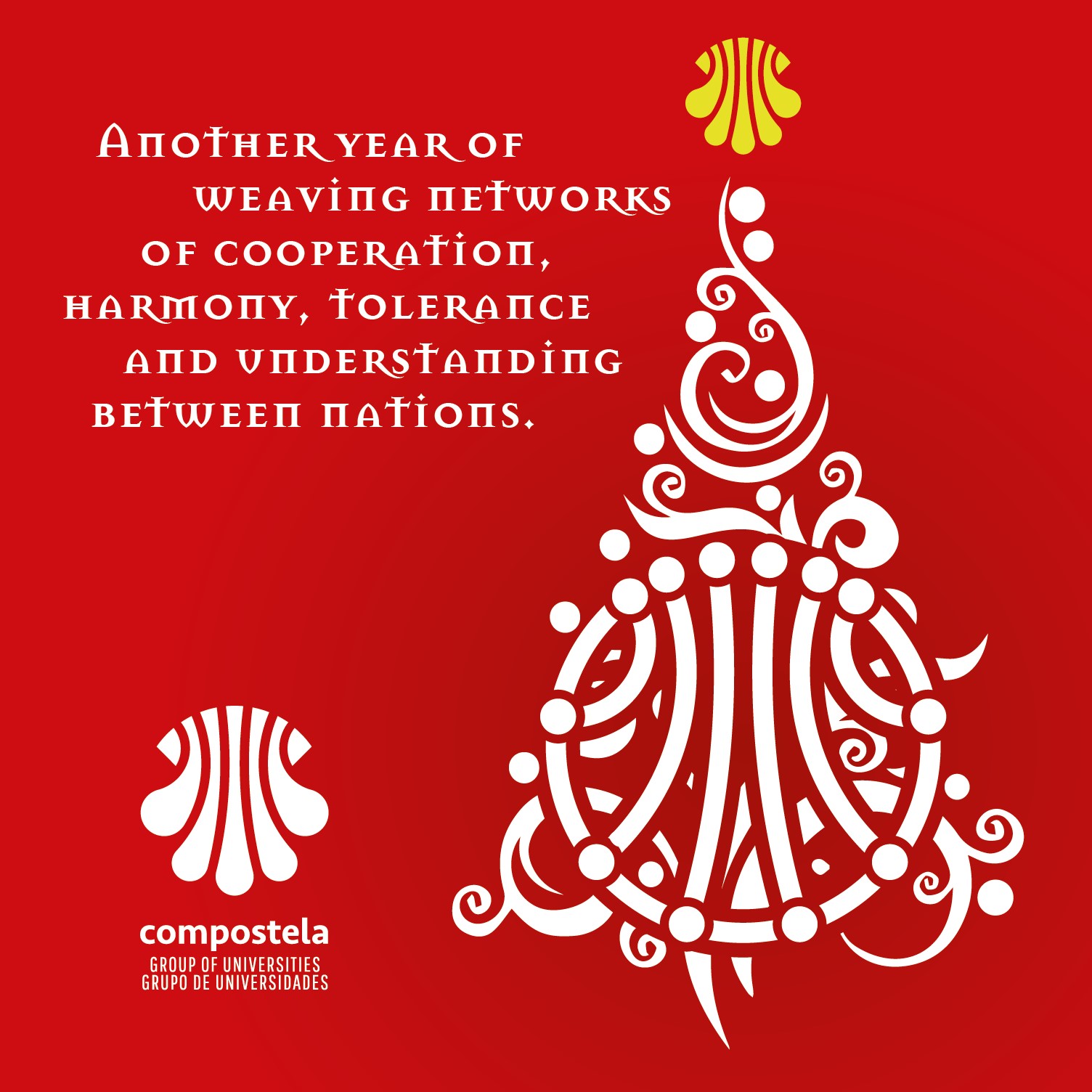 Compostela Group of Universities postcard New Year 2024