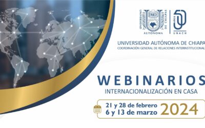 The Autonomous University of Chiapas announces the fourth edition of the “Webinars on Internationalisation at Casa Unach 2024”.